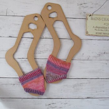 手編みトングソックス　Lana Grossa Meilenweit Cotone Vegano Arancia 6175の画像