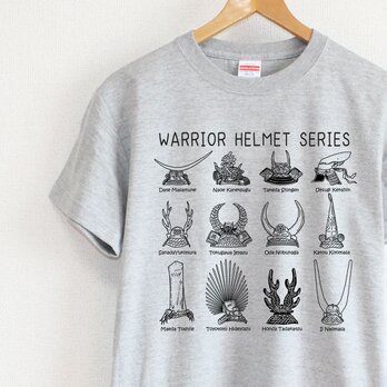 戦国武将兜Tシャツ メンズタイプ（gray）
