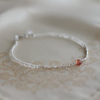 サファイアとフランスアンティークビーズのシルバーブレスレット（Silver925）