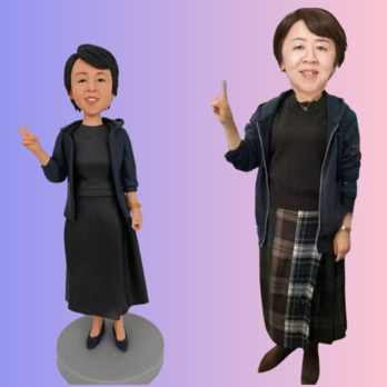 オーダーメイド 似顔絵 フィギュア 女性|写真 から フィギュア|自分の人形を作る|名入れギフト 友達 誕生日 昇進のコピーの画像