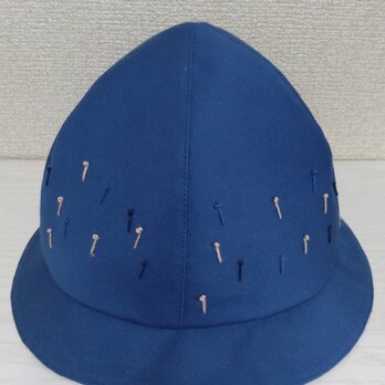 青の5枚はぎクロッシェ
