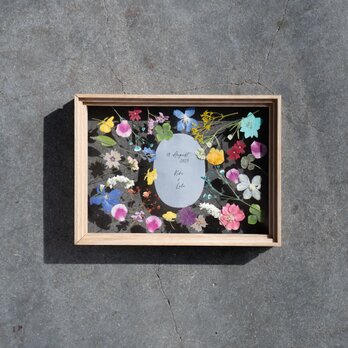 【アフターブーケ ＜Moebe-ame S-size〈Standing〉＞】生花ブーケを「押し花＆額装」してお届けします　結婚式の画像