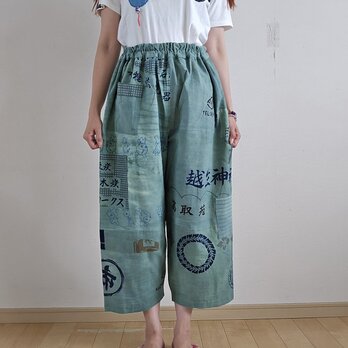着物リメイク　手作り　染め　手ぬぐい　パンツの画像