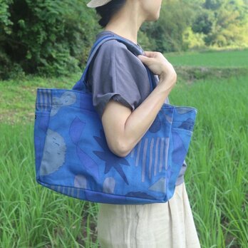 トート （M・サイドポケット付）「天気」夜空_天気の画像