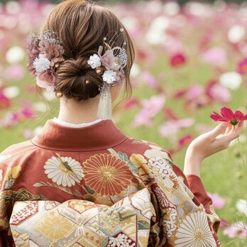 ニュアンスピンクベージュ　No.PB77 髪飾り　成人式　卒業式　結婚式　成人式髪飾り　卒業式髪飾り　結婚式髪飾りの画像