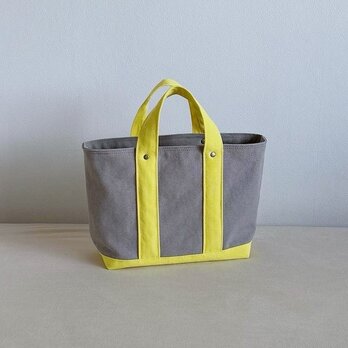 TOTE BAG -bicolor- (M) / lightgray × lemonの画像