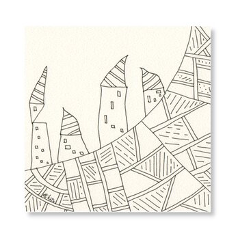 ペン画  ( 原画 )。 「 となりの世界につながる 」の画像