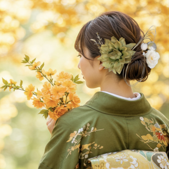 煌めくダリアと桜の髪飾り　No.K88　髪飾り　成人式　卒業式　結婚式　成人式髪飾り　卒業式髪飾り　ヘアアクセサリー　の画像