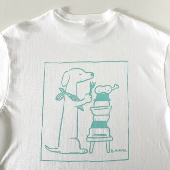 『2025新作』【ユニセックス】コラボプリント リラックスフィットTシャツ 5色展開【ホワイト】の画像