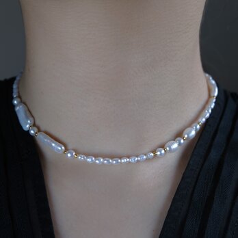 Ýmsar ferskvatnsperlur necklace　淡水バロックパール　ネックレス　チョーカの画像