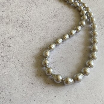 Baroque Pearls Necklaces　（シルバーバロックドロップネックレス　グレーパール41ｃｍの画像