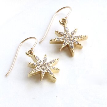 夜空に輝く、一番星のピアス/イヤリング 14Kgf アレルギー対応　--The first star--