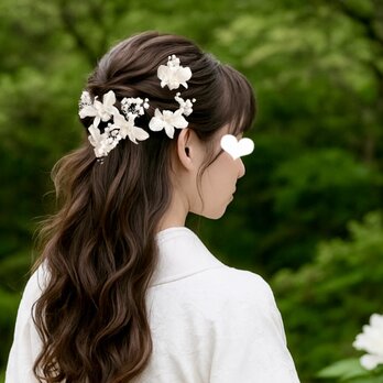 本物のお花　ミニ胡蝶蘭　髪飾り　成人式　卒業式　結婚式　七五三　振袖　袴　浴衣　お着物　OHANA