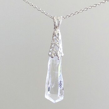 鉱物の表情＊white amethyst 925 lace pendant