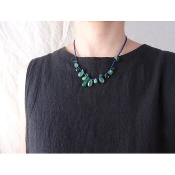 Lapis lazuli × Green mix Necklace／ラピスラズリ×グリーンミックス ネックレスの画像