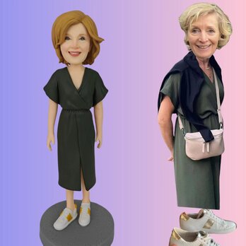 オーダーメイド 似顔絵 フィギュア 女性|写真 から フィギュア|自分の人形を作る|名入れギフト 友達 誕生日 昇進のコピーの画像