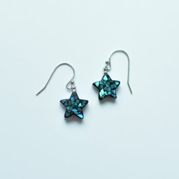 アメジスト螺鈿ピアス starの画像