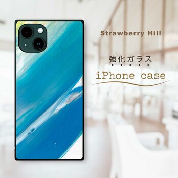 ストローク 水彩 抽象  強化ガラス  iPhoneケース mini se pro max plusの画像