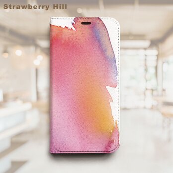 水彩 抽象 ベルトなし 帯なし ベルトレス 手帳型 iPhone スマホ ケース カバーの画像