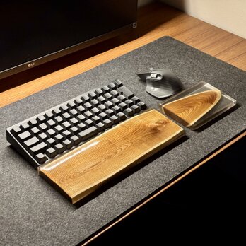 HHKB 60％ キーボード アームレスト パームレスト リストレスト マウス 木製 無垢 天然木 おしゃれ モダンの画像