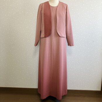 No.155 ノースリーブワンピースとボレロ11号M~L色留袖着物リメイクの画像