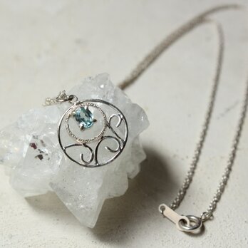 ブルージルコンのネックレス/silver/azurの画像