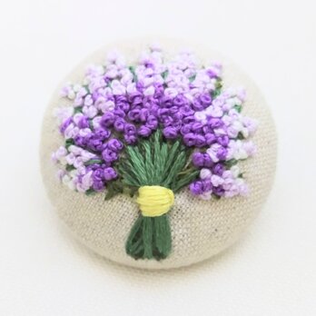 ラベンダーの花束　刺繍ブローチの画像