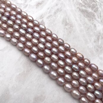 淡水パール 真珠 ライス 7mm 8mm 雫 ドロップ ナチュラル 小粒 中粒 パープル系 連19cm tp0007