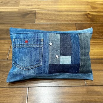 保冷剤を入れても！ペット用★アゴ乗せクッション　あごまくら ★汚れ防止対策★犬　猫★枕　デニムリメイクの画像