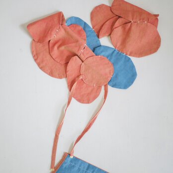 たまごつけえり付 Tブラウス 朱赤×ターコイズ