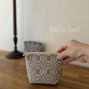 pouch[手織り14cmポーチ] モカの画像