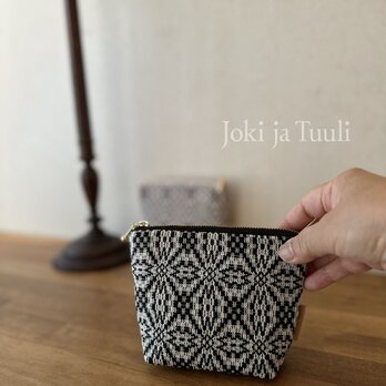 pouch[手織り14cmポーチ] ブラックの画像
