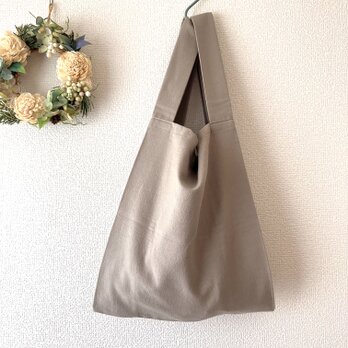 手にしっくり馴染む柔らかエコバッグ【グレージュ】/ サブバッグ / トートバッグの画像