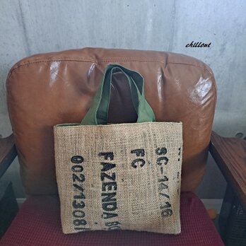 Coffee Hemp Bag：コーヒー麻袋バッグ【0937】の画像