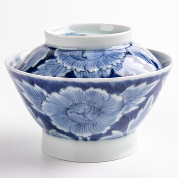 古伊万里 染付 牡丹文蓋茶碗 1客 江戸後期 個体B