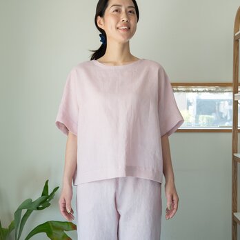 Linen＆Cotton　後ろタックのブラウス【シャクヤク染め】の画像