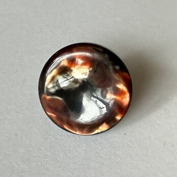 【イタリア製　ビンテージ　シェル風　黒・ゴールド・ブラウン リング】