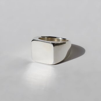 Square signet ring / SV925の画像