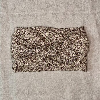 ヘアバンド　Vintage Kimono地 丹後縮緬　梅小紋の画像