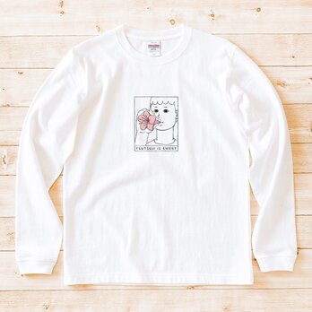 長袖Tシャツ『ツツジは甘いです・男子』 男女兼用 ロンT 花