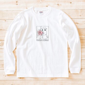 長袖Tシャツ『ツツジは甘いです・女子』 男女兼用 ロンT 花