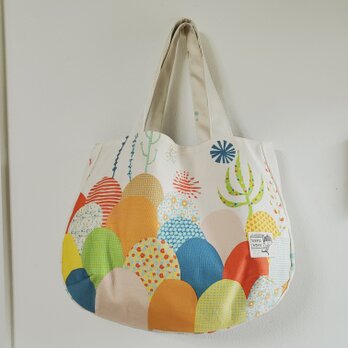 普段使いのマチたっぷりトートバッグ 海の中柄