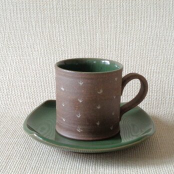 カップ&ソーサー (青磁象嵌a)の画像