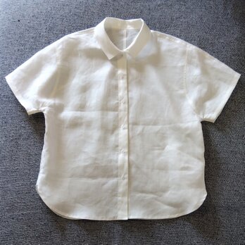 麻100%のラウンドカットブラウス(S〜M)の画像