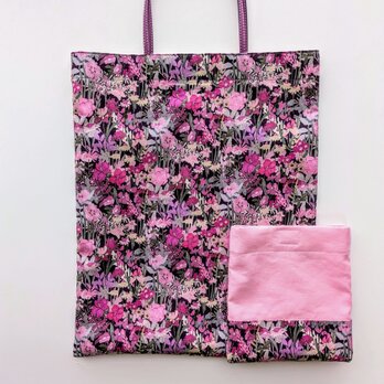 トート（L）収納袋ありリバティプリント( Wildflower Meadow B）の画像