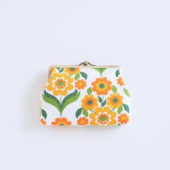 ■三枚口のがま口ケース・オレンジの花■ feuille (vf-og)の画像