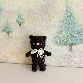 つけ襟ねこちゃん　　黒ねこの画像