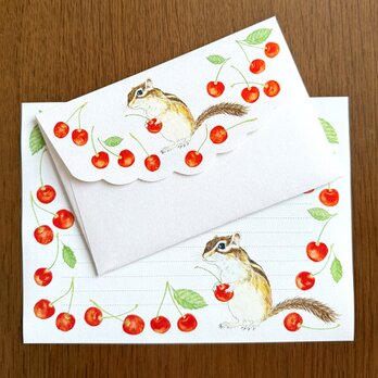 Letter Set シマリスとさくらんぼ