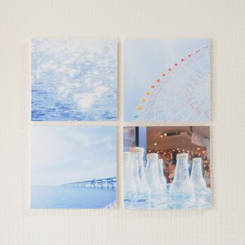 【爽やかブルー】ましかくフォトパネル 4枚組の画像
