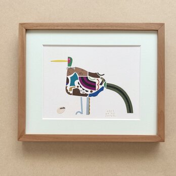 『てあそび-bird』原画　額装込みの画像